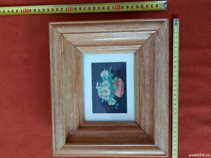 Goblen vechi, cu rama din lemn lacuita si geam din sticla - 4 - imagine 8