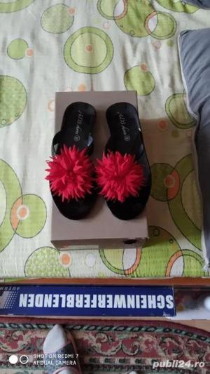 papuci dama cu floare - imagine 7