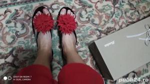 papuci dama cu floare - imagine 6