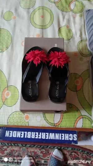 papuci dama cu floare - imagine 2