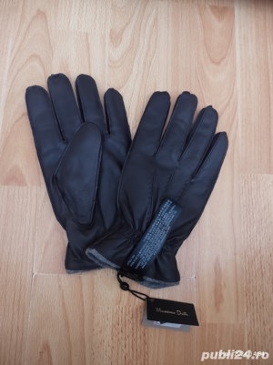 Mănuși  barbati de piele Nappa cu interior din lână, Massimo Dutti,(Super Ofertă).