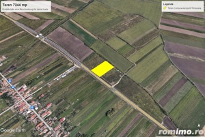 Vand Teren 7244 mp Timisoara la Centura Aeroport direct proprietar 22 Euro mp  - imagine 2