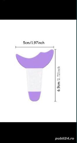 Șablon pentru eyeliner rimel eyeshadow din plastic silicon roz - imagine 3