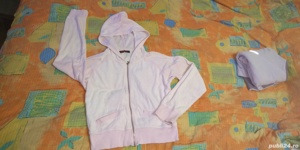 Hanorac dama catifelat Pumpkin UK ,roz ,gluga & buzunare , M - imagine 7