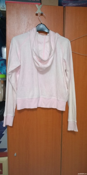 Hanorac dama catifelat Pumpkin UK ,roz ,gluga & buzunare , M - imagine 6