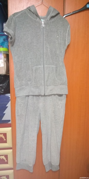 Trening Compleu pantaloni 3 4 + hanorac maneci scurte si gluga - imagine 2