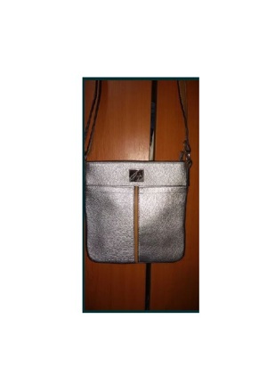 Poseta  Geanta Principles Debenhams UK, argintiu-bej, bareta lunga