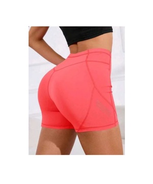 Șort Colanti scurti roz cu buzunare, Yoga sport - imagine 2