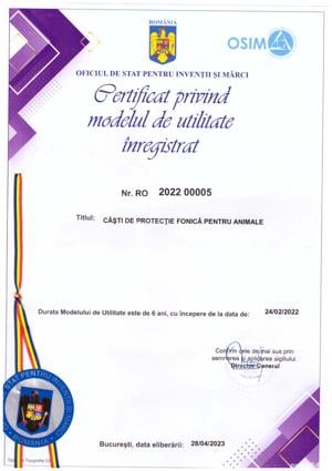 Cesionez brevet de inventie OSIM in dom protectiei fonice animalelor