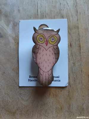 Brosa martisor Bufnita lucrata manual