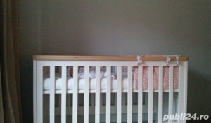 Pat Mothercare 70*140 convertibil + saltea cu protectie fagure de aer - imagine 3