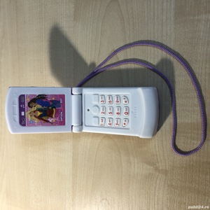 Telefon muzical interactiv, cu printese, pentru fetite, mov cu alb - imagine 9