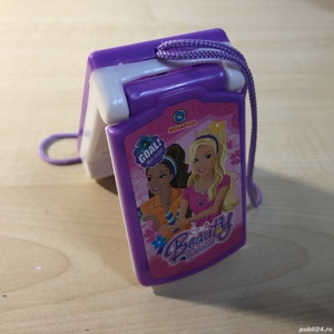 Telefon muzical interactiv, cu printese, pentru fetite, mov cu alb - imagine 5