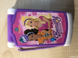 Telefon muzical interactiv, cu printese, pentru fetite, mov cu alb