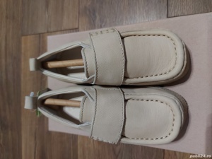 Mocasini Lasocki pentru copii, noi ,nr.25 ,piele naturala, crem - imagine 4