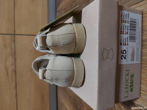 Mocasini Lasocki pentru copii, noi ,nr.25 ,piele naturala, crem - imagine 6