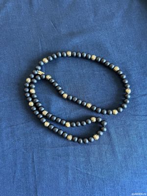 Colier cu margele din lemn si otel inoxidabil - Zenger - imagine 5