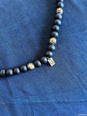 Colier cu margele din lemn si otel inoxidabil - Zenger - imagine 4