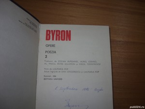 Byron - Opere. Poezia ( cartonata, 575 pagini ) - imagine 2