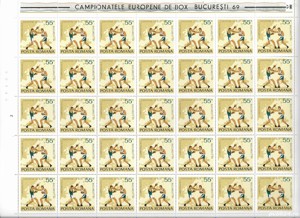 Romania 1969 - Campionatele europene de box, coli de 35,MNH, LP 701 - imagine 3
