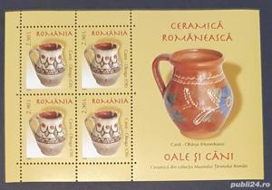 Romania 2007 - Ceramică românească - oale si cani (I), minicoli, MNH - LP 1776a - imagine 2