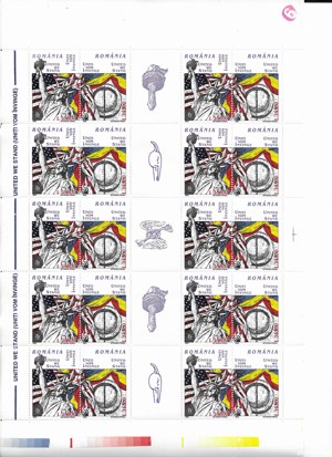 Romania 2002 - Uniti vom invinge, in coala de 10 serii+5viniete, MNH, LP 1581b