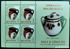 Romania 2007 - Ceramica romaneasca - oale si cani (II), minicoli, MNH - LP 1788a - imagine 2