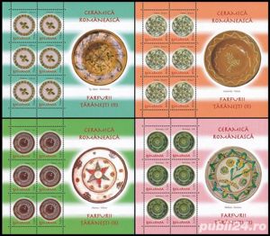 Romania 2007 - Ceramică românească - Farfurii țaraneşti II, minicoli de 6 cu manșetă, MNH - LP 1765a