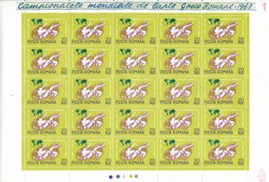 Romania 1967 - Campionatele mondiale de lupte greco romane, coli de 25, MNH, LP 665  - imagine 4