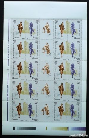 Romania 2003 - Moda Sec. XX, in coli de 10 serii+5 viniete, MNH - LP 1623b - imagine 2