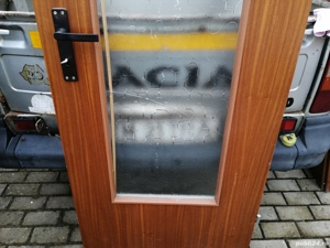 Usa de interior din lemn masiv cu geam 199x74cm - imagine 3