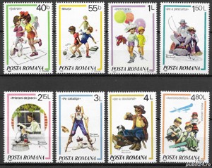Romania 1981 - Jocuri de copii - Pictura N.Rockwell, serie MNH, LP 1045