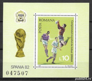Romania 1981 - Campionatul mondial de fotbal - Spania, colita dantelata MNH, LP 1047