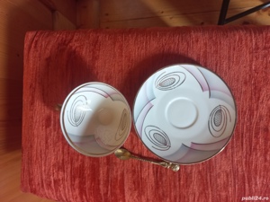 Set ceașcă, farfuriuță, latieră porțelan colecție. - imagine 3