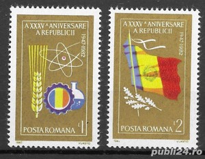 Romania 1982 - A 35-a aniversarea a Proclamarii Republicii, serie nestampilat, MNH, LP 1068