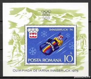 Romania 1976 - J.O. de Iarna - Innsbruck, colita dantelata, MNH, LP 902