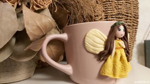 Cadou 8 Martie pentru sotie iubita cana papusa handmade - imagine 3