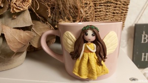 Cadou 8 Martie pentru sotie iubita cana papusa handmade - imagine 4