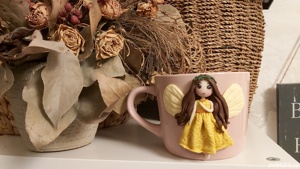 Cadou 8 Martie pentru sotie iubita cana papusa handmade - imagine 5