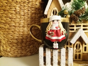 Cadou pentru sotie iubita cana papusa handmade - imagine 5