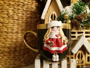 Cadou pentru sotie iubita cana papusa handmade - imagine 4