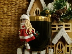 Cadou pentru sotie iubita cana papusa handmade - imagine 2