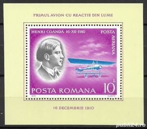 Romania 1978 - Pionieri ai aviatiei, colita dantelata, MNH, LP 973