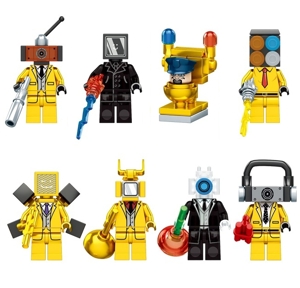 Set 8 Minifigurine tip Lego Skibidi Toilet Man pack4