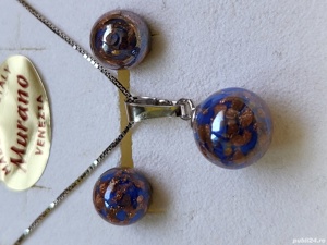 Set bijuterii din argint și sticlă de Murano