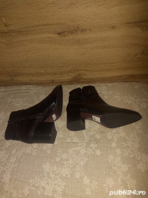 Botine dama din piele naturala netedă POE (Super Pret). - imagine 2