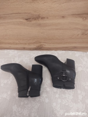 Botine dama din piele naturala netedă POE (Super Pret). - imagine 5