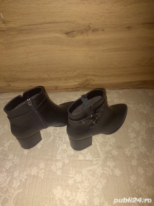 Botine dama din piele naturala netedă POE (Super Pret). - imagine 3