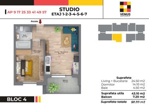 Ap.2 camere tip studio , etaj 1, bloc nou, 69.000 euro , METROU APARATORII PATRIEI. - imagine 8