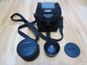 Obiectiv Lentila Canon wide converter 0,7x46+husa,capace si gentut